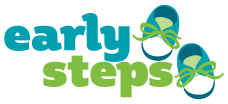 Logotipo de Early Steps con un par de zapatos de bebé