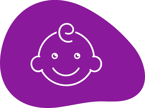 Purple icon of a baby